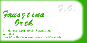 fausztina orth business card